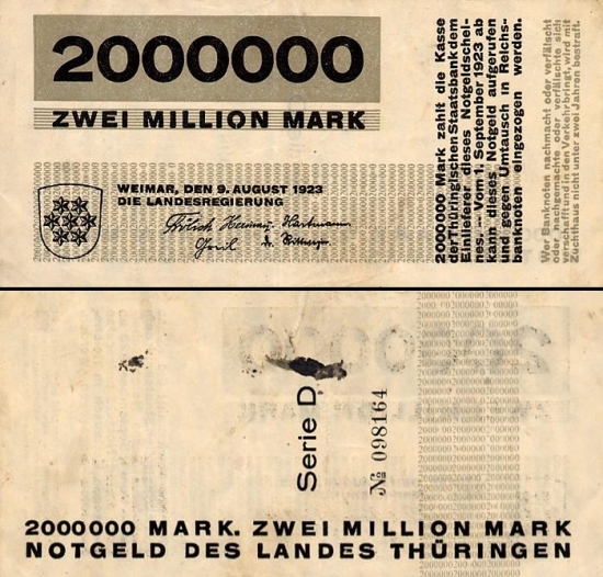2000000 Vokietijos markių.