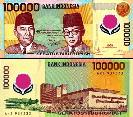 100000 Indonezijos rupijų. 