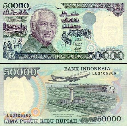 50000 Indonezijos rupijų. 