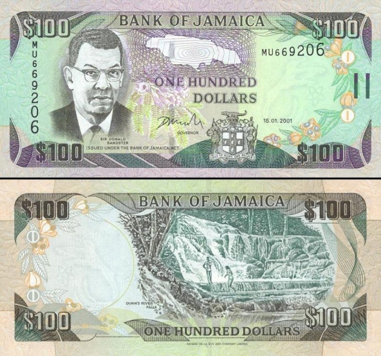 100 Jamaikos doleriai.