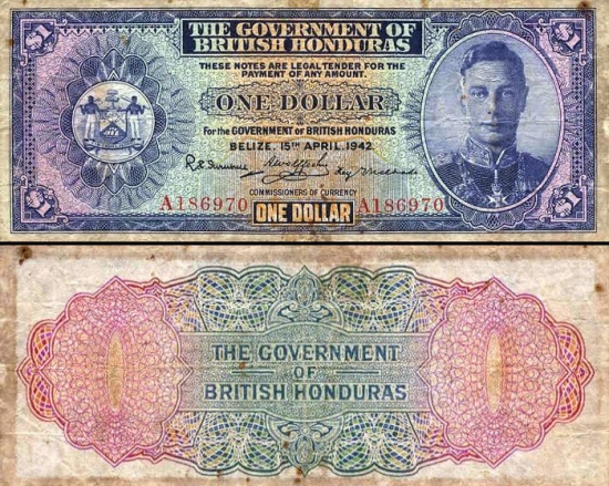 1 Britų Hondūro doleris.
