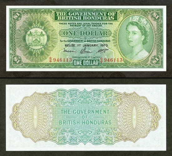 1 Britų Hondūro doleris.