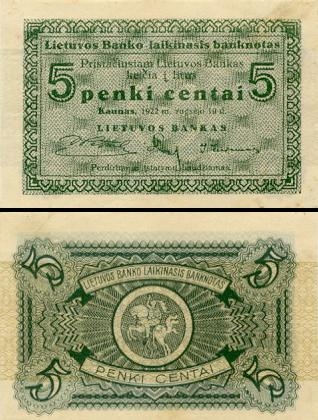 5 Lietuvos centai.