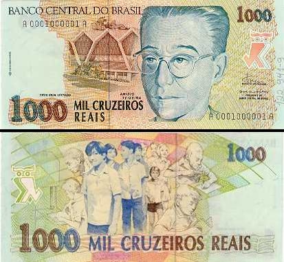 1000 Brazilijos kruzeirų realų. 