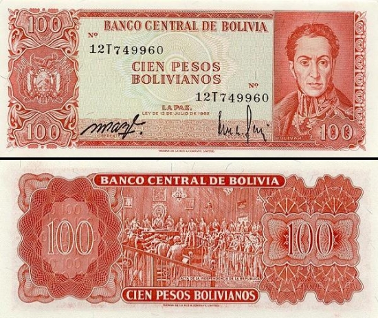 100 Bolivijos pesų.