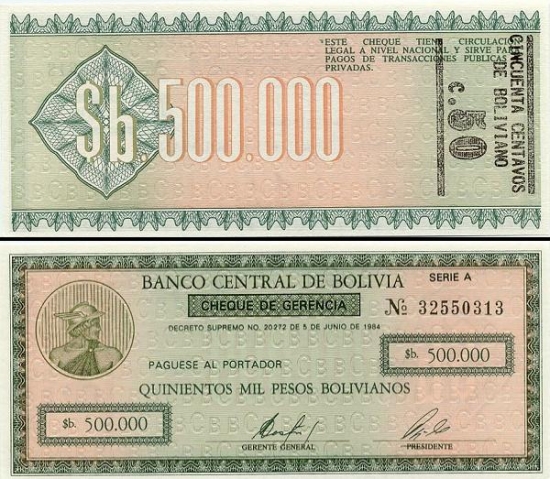 50 Bolivijos sentavų. 