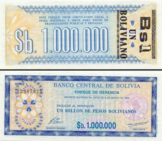 1Bolivijos bolivianas. 