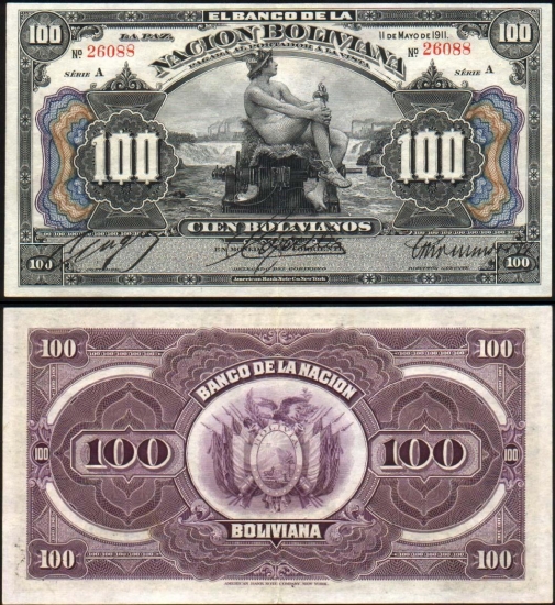 100 Bolivijos bolivianų.