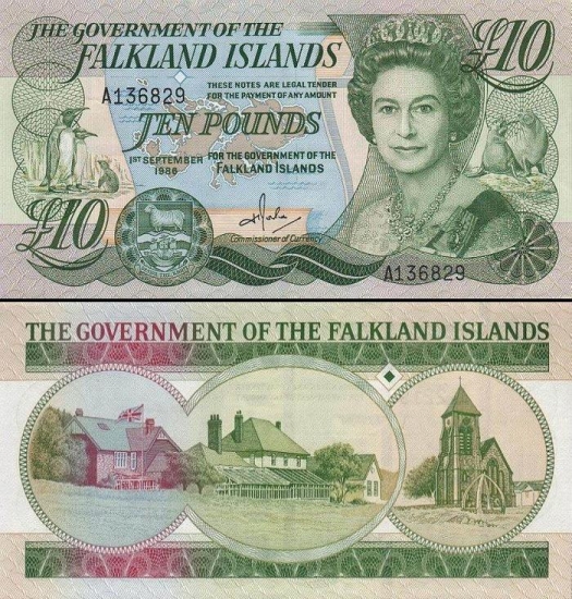 10 Falklando salų svarų.
