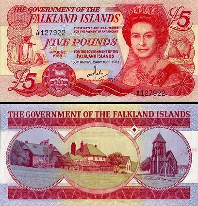 5 Falklando salų svarai.