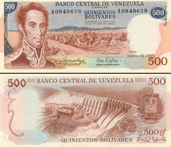 500 Venesuelos bolivarų.