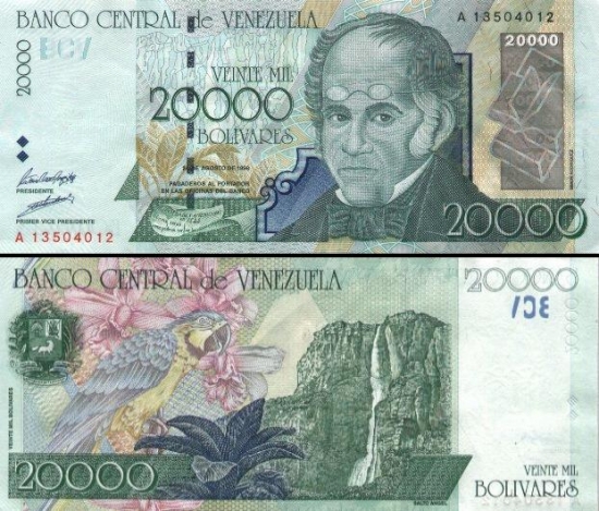 20000 Venesuelos bolivarų.