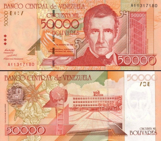 50000 Venesuelos bolivarų.