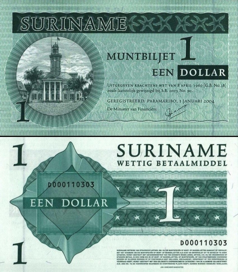 1 Surinamo doleris.