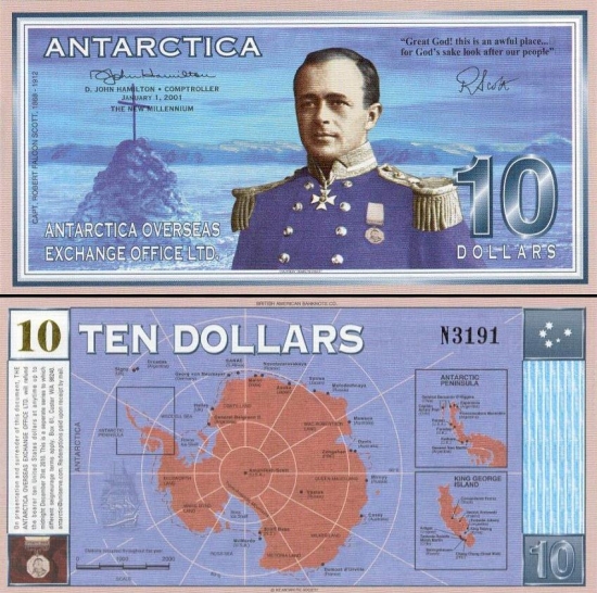 10 Antarktidos dolerių.