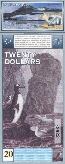 20 Antarktidos dolerių.