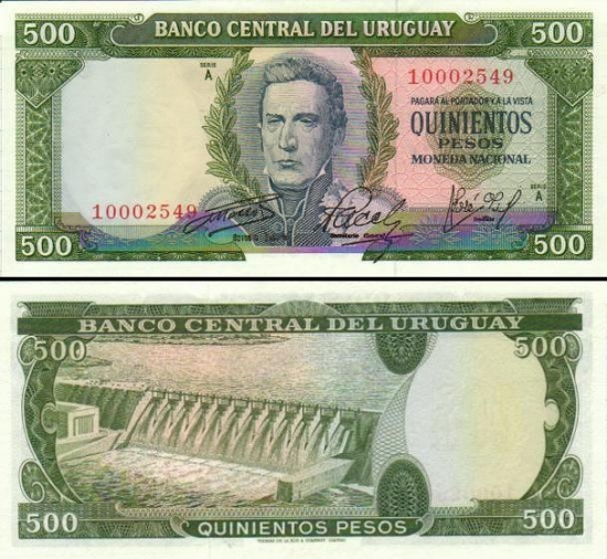 500 Urugvajaus pesų.