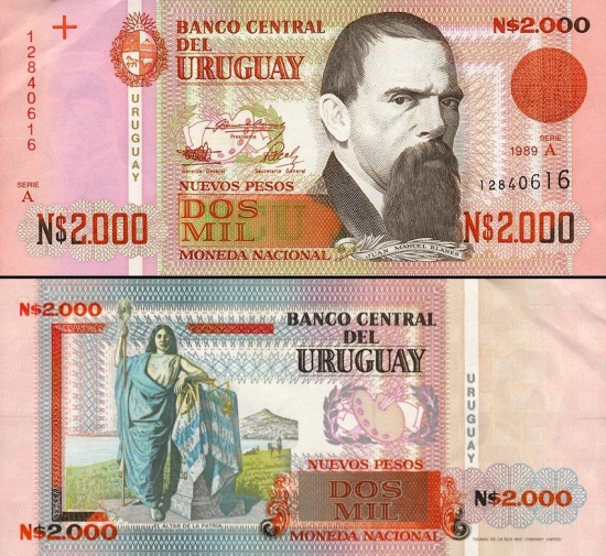 2000 Urugvajaus naujųjų pesų.