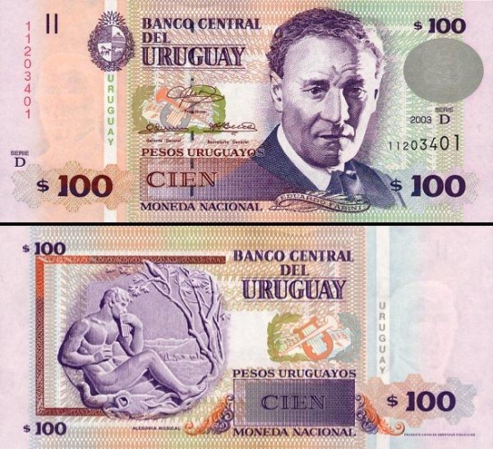 100 Urugvajaus pesų.