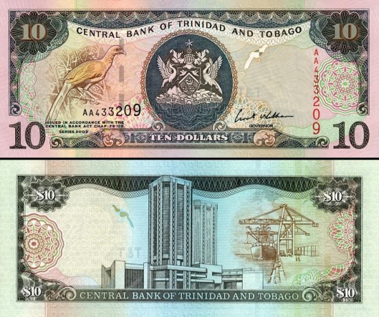 10 Trinidado ir Tobago dolerių.