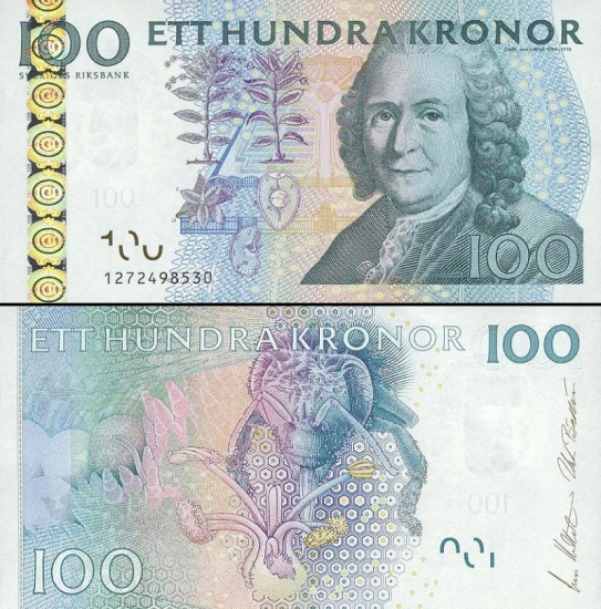 100 Švedijos kronų.