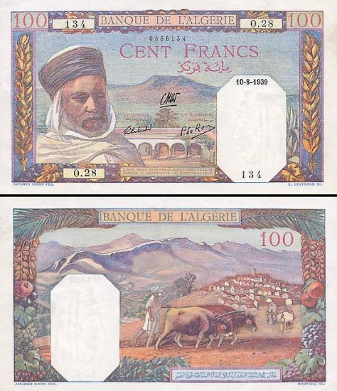 100 Alžyro frankų.