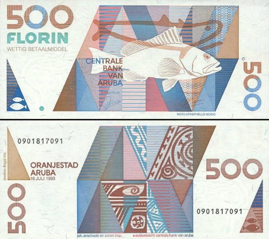 500 Arubos guldenų. 