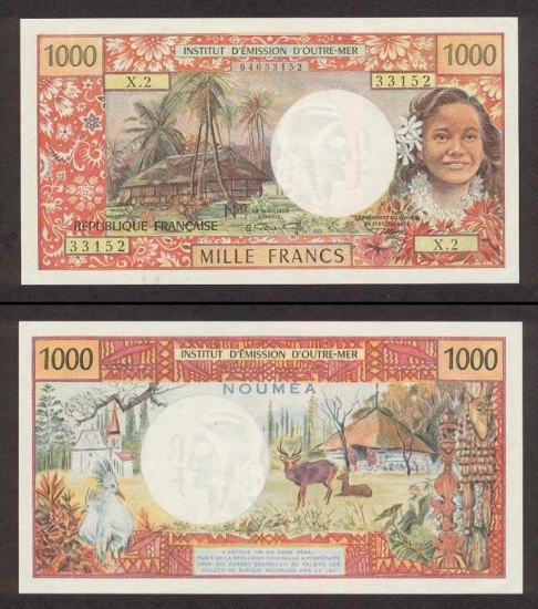 1000 Naujosios Kaledonijos frankų.