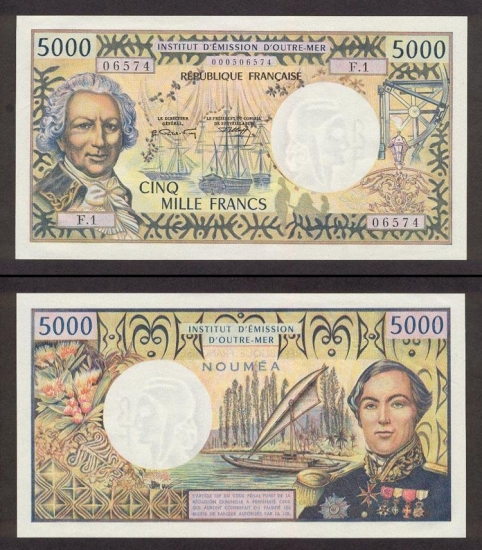 5000 Naujosios Kaledonijos frankų.