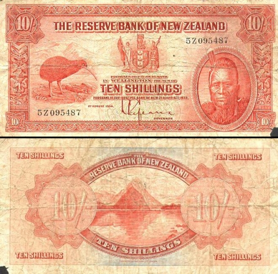 10 Naujosios Zelandijos šilingų.