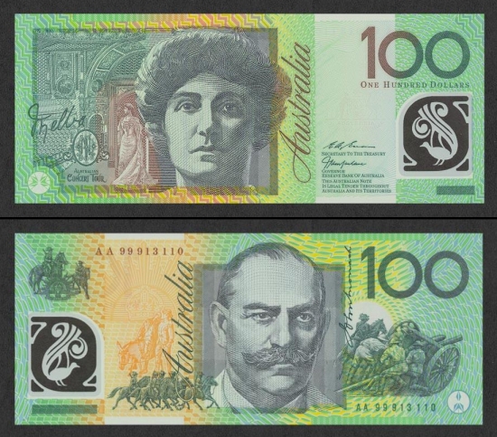 100 Australijos dolerių.
