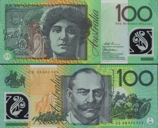 100 Australijos dolerių.