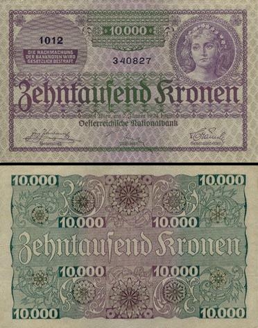 10000 Austrijos kronų.