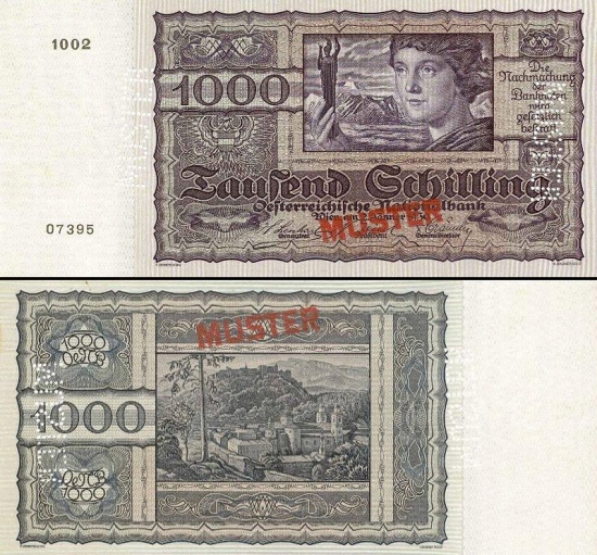 1000 Austrijos šilingų.