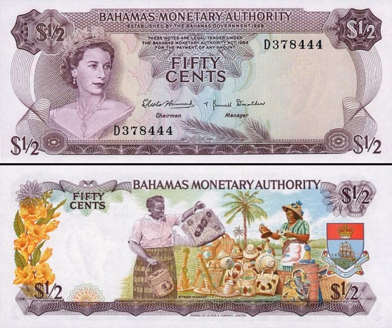 Pusė Bahamų dolerio. 