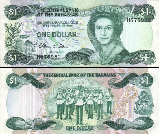 1 Bahamų doleris. 