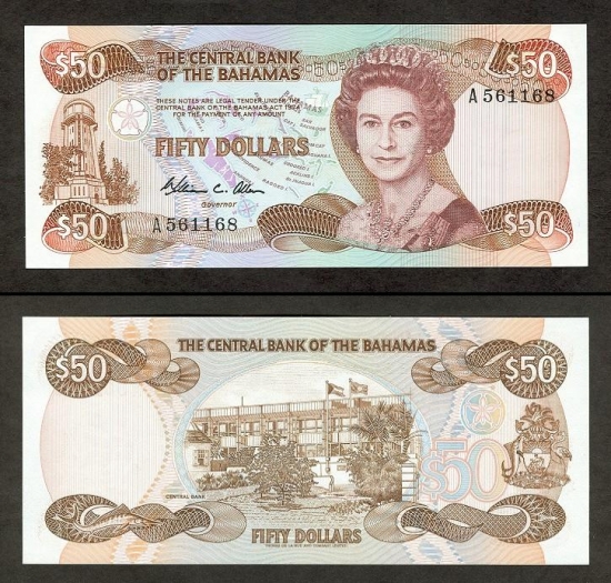 50 Bahamų dolerių. 