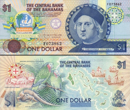 1 Bahamų doleris. 