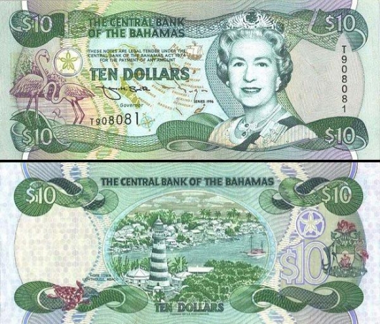 10 Bahamų dolerių. 