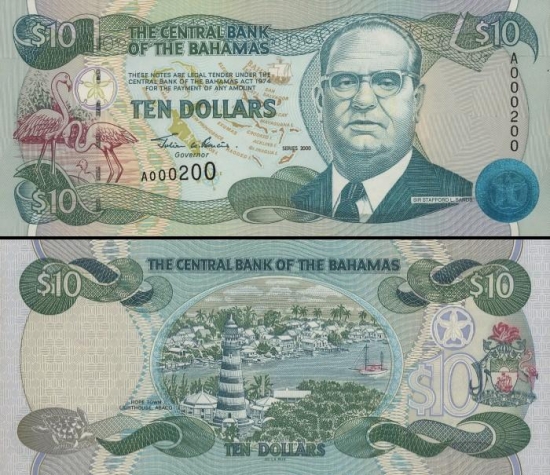 10 Bahamų dolerių. 