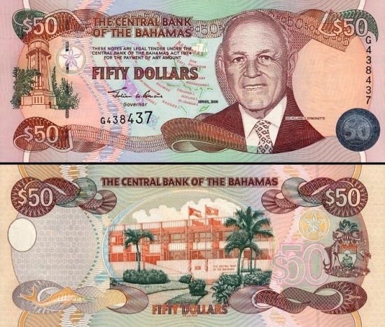 50 Bahamų dolerių. 