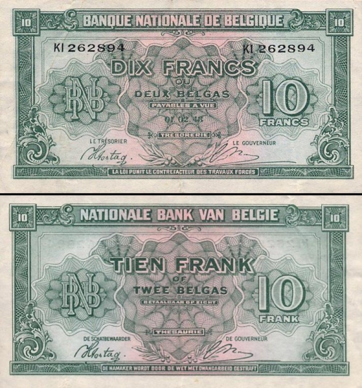 10 Belgijos frankų.