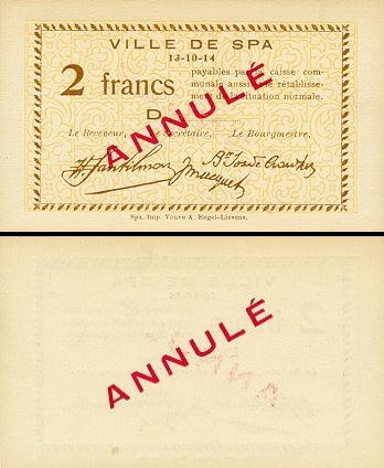 2 Belgijos frankai.