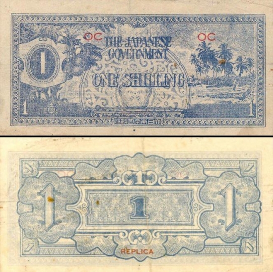 1 Prancūzijos Polinezijos ir Okeanijos šilingas.