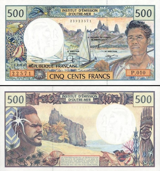 500 Prancūzijos Polinezijos ir Okeanijos frankų.