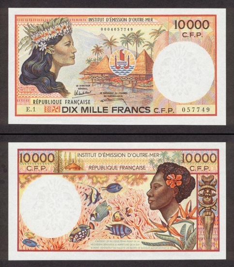 10000 Prancūzijos Polinezijos ir Okeanijos frankų.