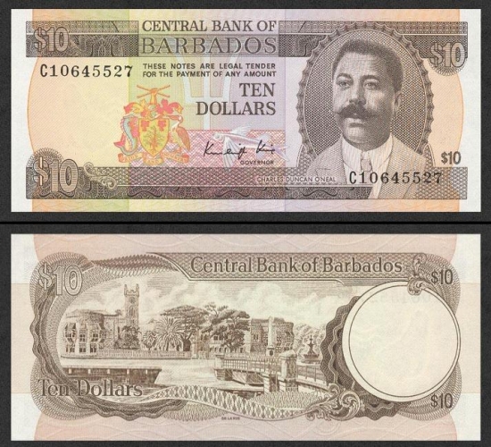 10 Barbadoso dolerių. 