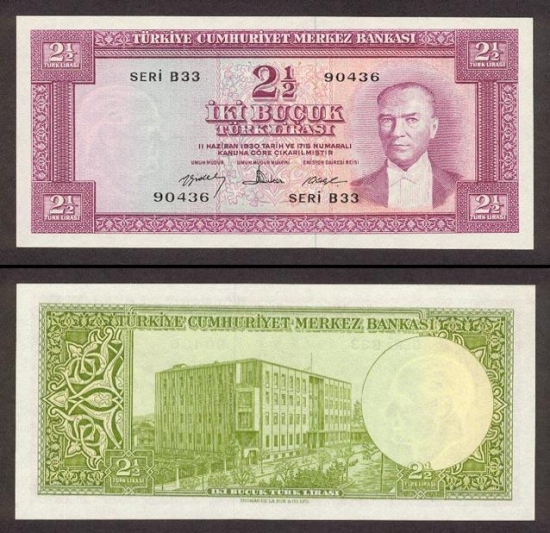 2,5 Turkijos liros.