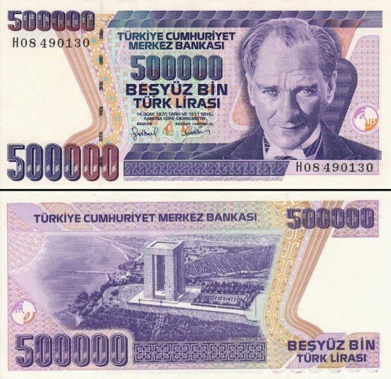 500000 Turkijos lirų.