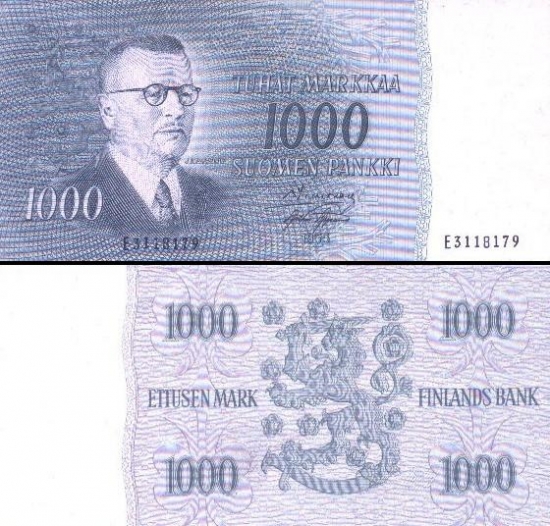 1000 Suomijos markių.